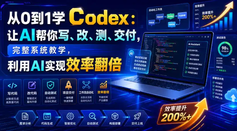 从0到1学Codex：让AI帮你写、改、测、交付，完整系统教学，利用AI实现效率翻倍(更新0918)-小创项目网