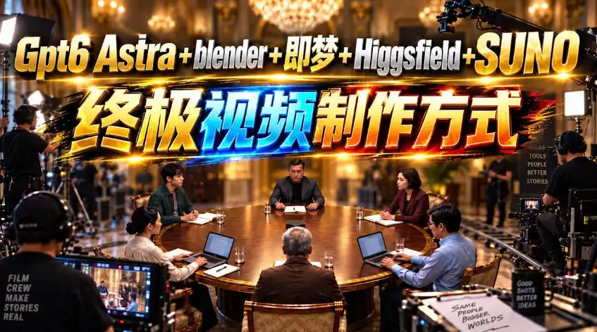 GPT-6 Astra+Blender+即梦+Higgsfield+Suno=终极视频制作方式！-小创项目网