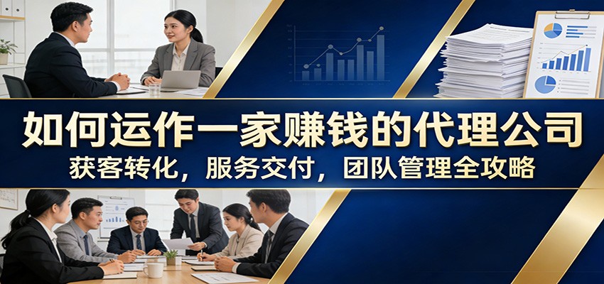 如何运作一家赚钱的代理公司：获客转化，服务交付，团队管理全攻略-小创项目网