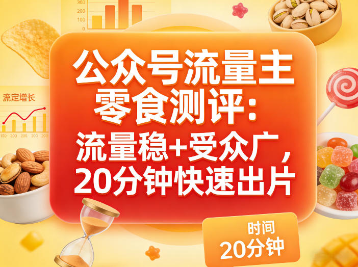 公众号流量主之零食测评赛道，流量稳+受众广，20分钟一条作品-小创项目网