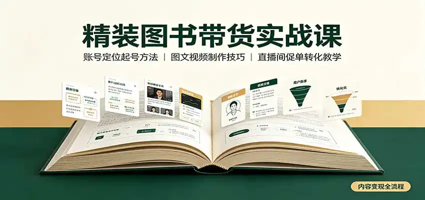 精装图书带货实战课：账号定位起号方法，图文视频制作，促单转化教学-小创项目网