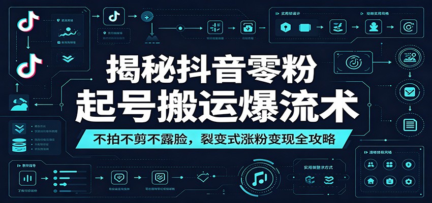 揭秘抖音零粉起号搬运爆流术:不拍不剪不露脸,裂变式涨粉变现全攻略-小创项目网