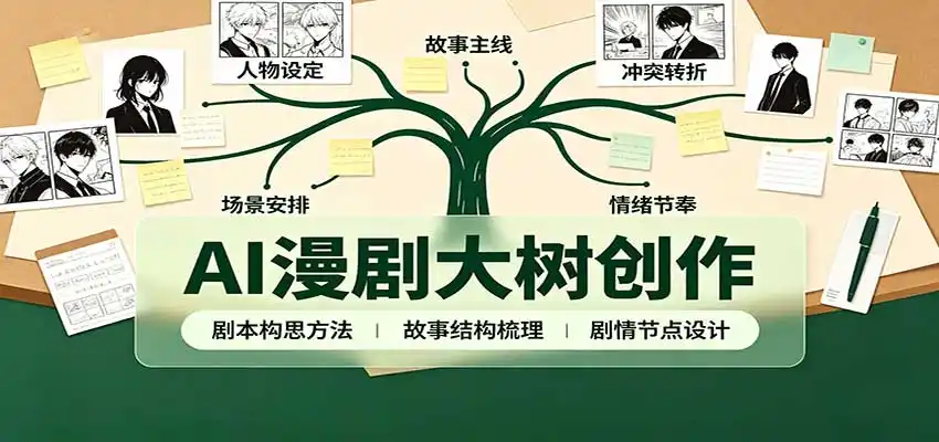 AI漫剧大树创作：剧本构思课程讲解，软件插件配置，配套工具资料完整梳理-小创项目网