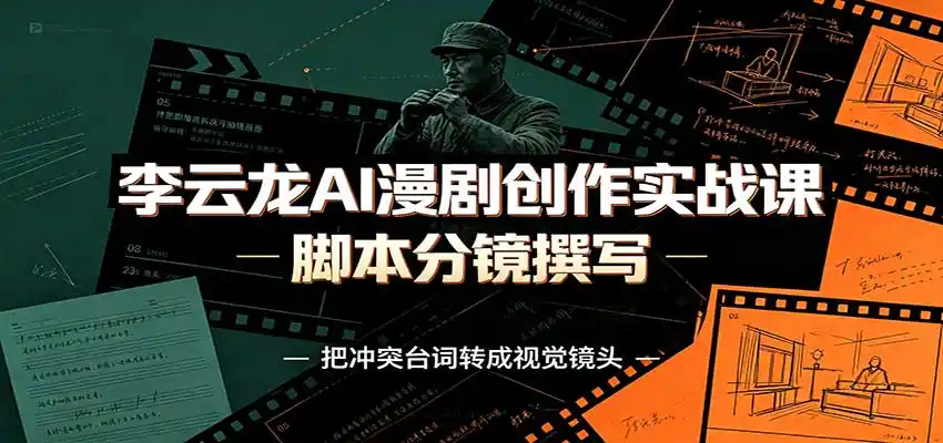 李云龙AI漫剧创作实战课：角色人设还原，脚本分镜撰写，AI漫剧成片完整制作教学-小创项目网