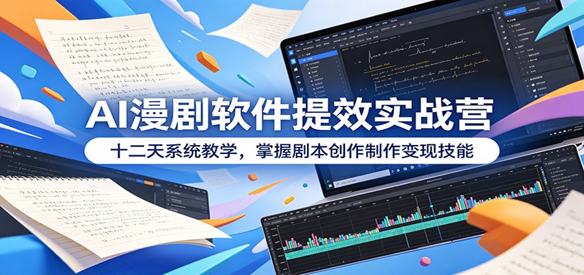 AI漫剧软件提效实战营：十二天系统教学，掌握剧本创作制作变现技能-小创项目网