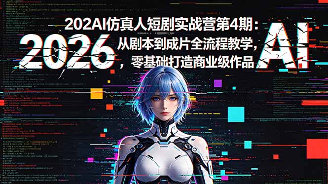 2026AI仿真人短剧实战营第4期：从剧本到成片全流程教学，零基础打造商业级作品-小创项目网