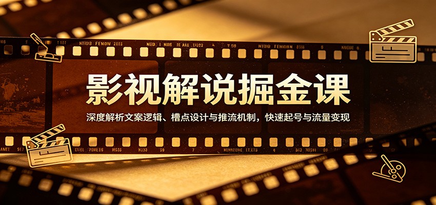 影视解说掘金课：深度解析文案逻辑、槽点设计与推流机制，快速起号与流量变现-小创项目网