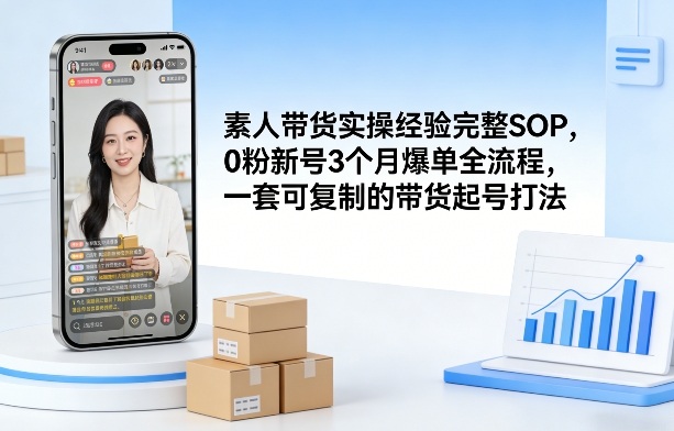素人短视频带货实操经验完整SOP，0粉新号3个月爆单全流程，一套可复制的带货起号打法-小创项目网