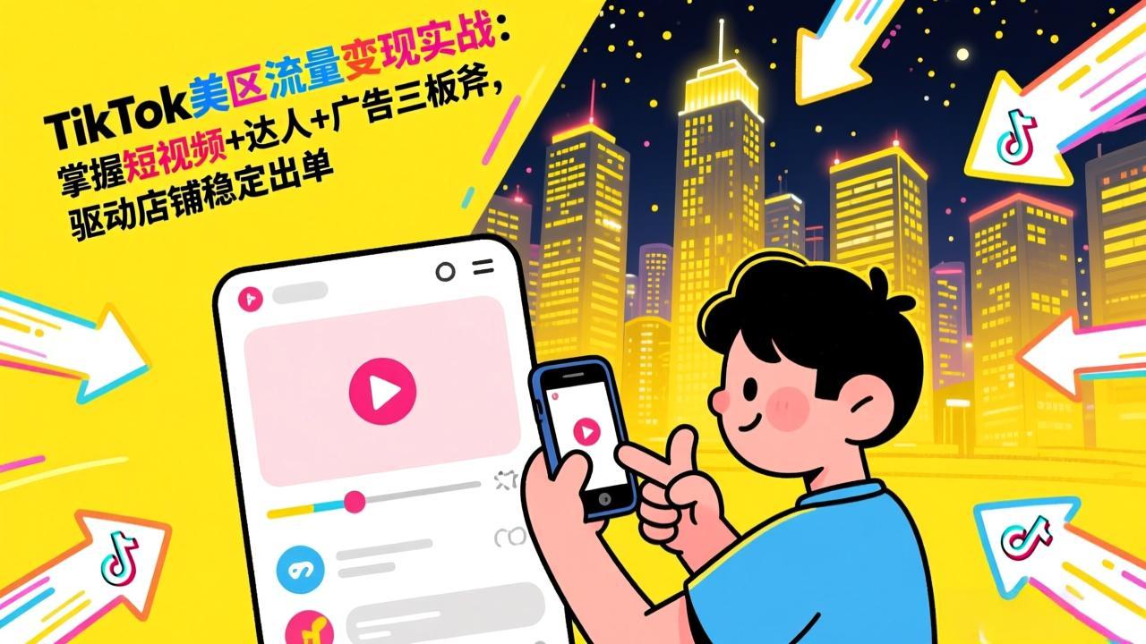 TikTok美区流量变现实战：掌握短视频+达人+广告三板斧，驱动店铺稳定出单-小创项目网