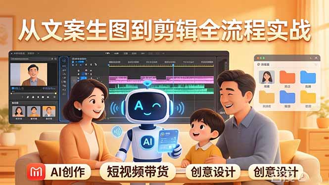 原创 AI 剧情短视频带货：AI+家庭剧情+带货广告，从文案生图到剪辑全流程实战-小创项目网