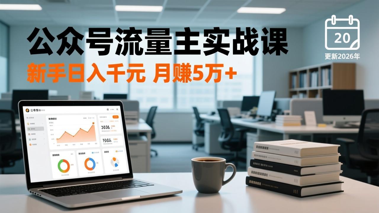 公众号流量主实战课-更新26年3月，爆文写作、流量池运营、多平台分发，新手日入千元月赚5w+-小创项目网