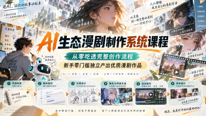 AI生态漫剧制作系统课程，从零吃透完整创作流程，新手零门槛独立产出优质漫剧作品-小创项目网