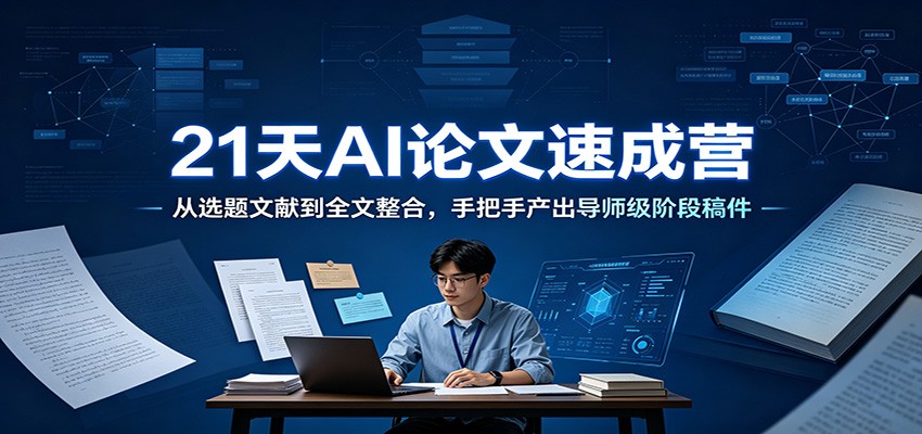 21天AI论文速成营：从选题文献到全文整合，手把手产出导师级阶段稿件-小创项目网