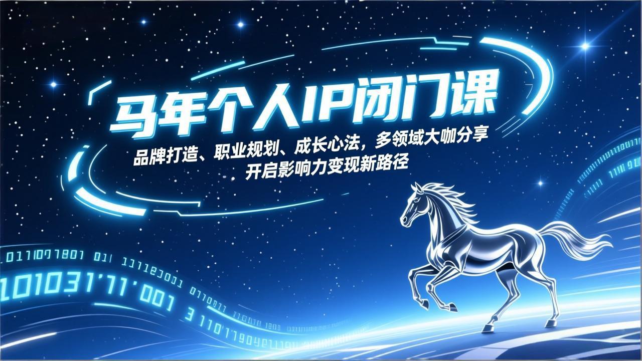 马年个人IP闭门课，品牌打造、职业规划、成长心法，多领域大咖分享，开启影响力变现新路径-小创项目网