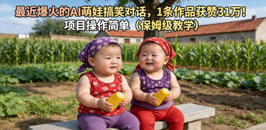 最近爆火的AI萌娃搞笑对话，1条作品获赞31W，项目操作简单(保姆级教学)-小创项目网