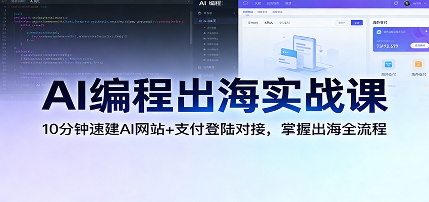 AI编程出海实战课：10分钟速建AI网站+支付登陆对接，掌握出海全流程-小创项目网