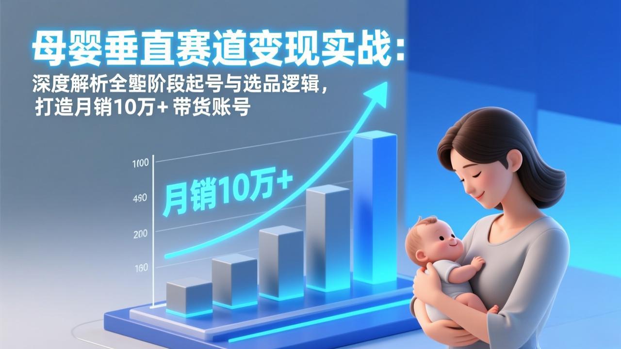 母婴垂直赛道变现实战：深度解析三大阶段起号与选品逻辑，打造月销10万+带货账号-小创项目网