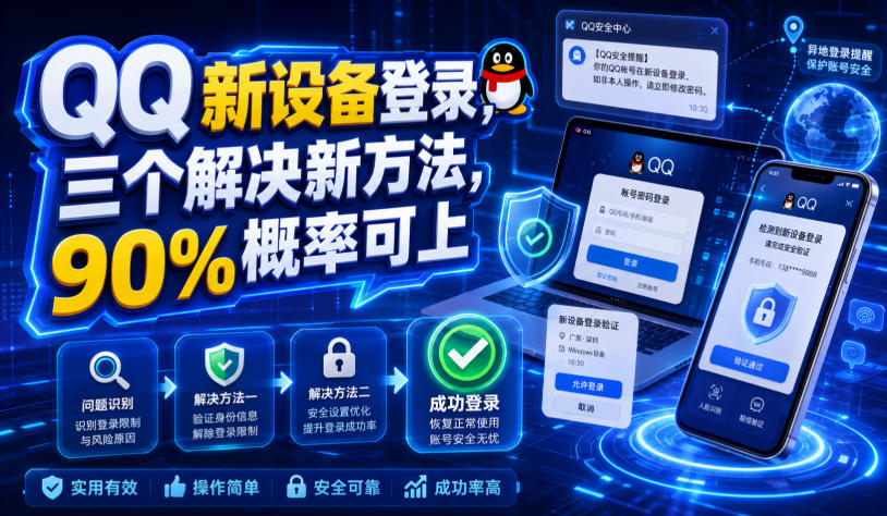 QQ新设备登录，三个解决新方法，90%概率可上-小创项目网