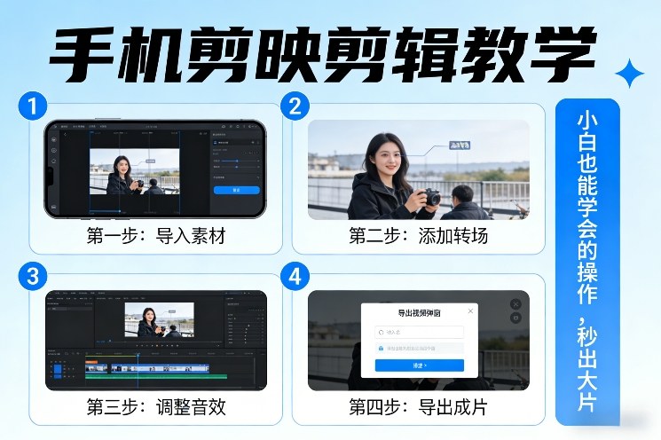 手机剪映剪辑教学，小白也能学会的操作，秒出大片-小创项目网