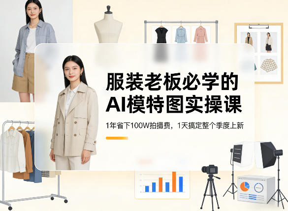 服装老板必学的AI模特图实操课，1年省下100W拍摄费，1天搞定整个季度上新-小创项目网
