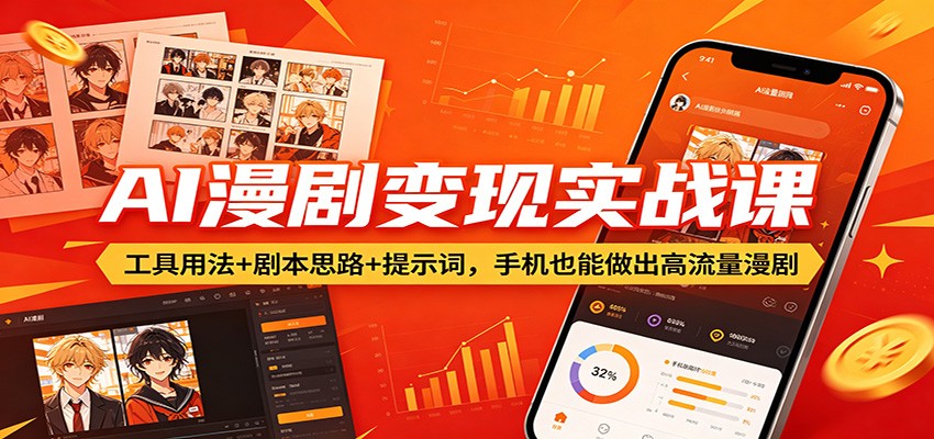 AI漫剧变现实战课:工具用法+剧本思路+提示词,手机也能做出高流量漫剧-小创项目网