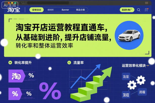 淘宝开店运营教程直通车，从基础到进阶，提升店铺流量，转化率和整体运营效率(更新26年3月24日)-小创项目网
