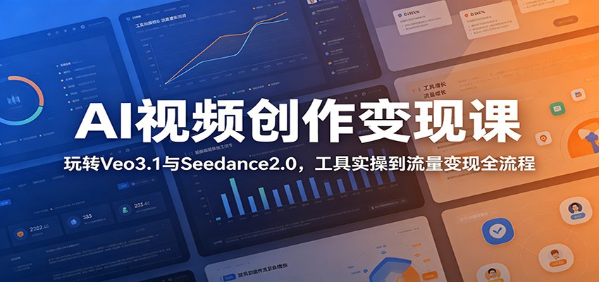 AI视频创作变现课:玩转Veo3.1与Seedance2.0,工具实操到流量变现全流程-小创项目网