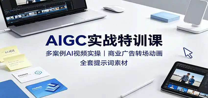 AIGC实战特训课：多案例AI视频实操，商业广告转场动画，全套提示词素材-小创项目网