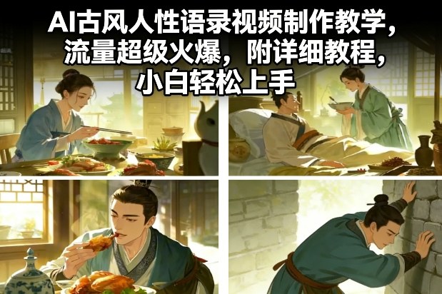 AI古风人性语录视频制作教学，流量超级火爆，附详细教程，小白轻松上手-小创项目网
