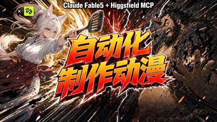 AI自动化动漫制作！Claude Fable 5接入Higgsfield MCP，直接生成完整创意内容-小创项目网