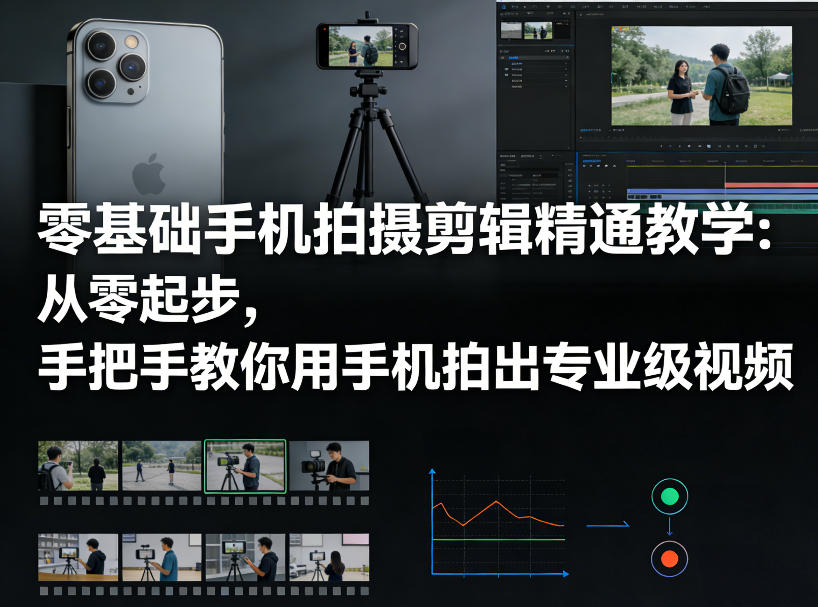 零基础手机拍摄剪辑精通教学：从零起步，手把手教你用手机拍出专业级视频-小创项目网