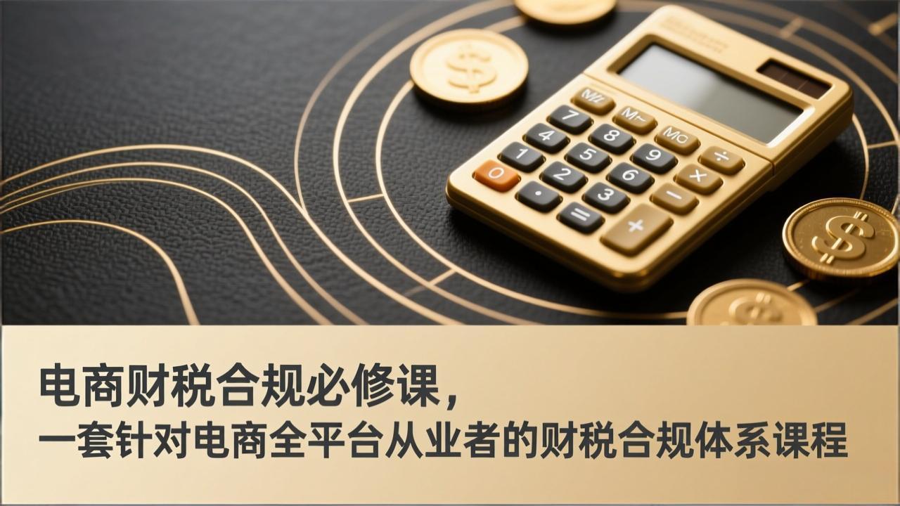 电商财税合规必修课，是一套针对电商全平台从业者的财税合规体系课程-小创项目网