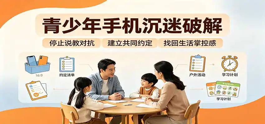 青少年手机沉迷破解：跳出管控说教思维，六步法引导孩子夺回注意力掌控权-小创项目网