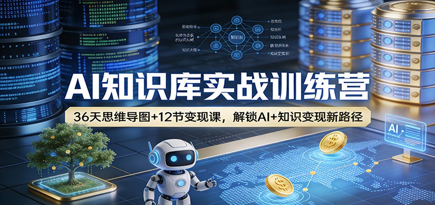 AI知识库实战训练营：36天思维导图+12节变现课，解锁AI+知识变现新路径-小创项目网