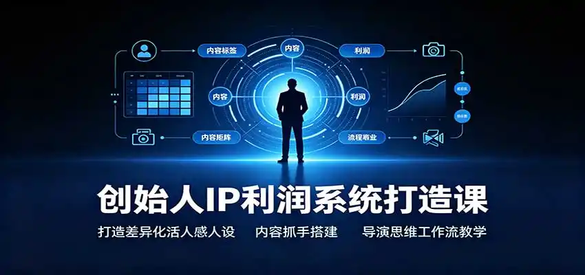 创始人IP利润系统打造课：打造差异化活人感人设，内容抓手搭建，导演思维工作流教学-小创项目网