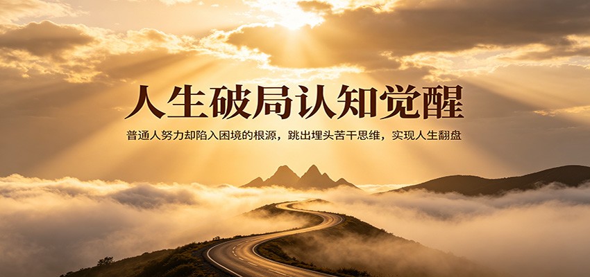 人生破局认知觉醒，普通人努力却陷入困境的根源，跳出埋头苦干思维，实现人生翻盘-小创项目网