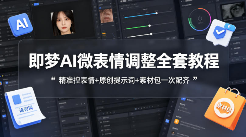 即梦AI微表情调整全套教程，精准控表情+原创提示词+素材包一次配齐-小创项目网