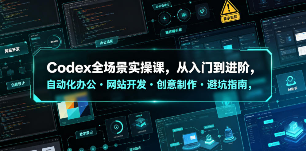 Codex全场景实操课，从入门到进阶，自动化办公・网站开发・创意制作・避坑指南，全流程教学-小创项目网