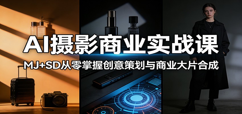 AI摄影商业实战课：MJ+SD从零掌握创意策划与商业大片合成-小创项目网