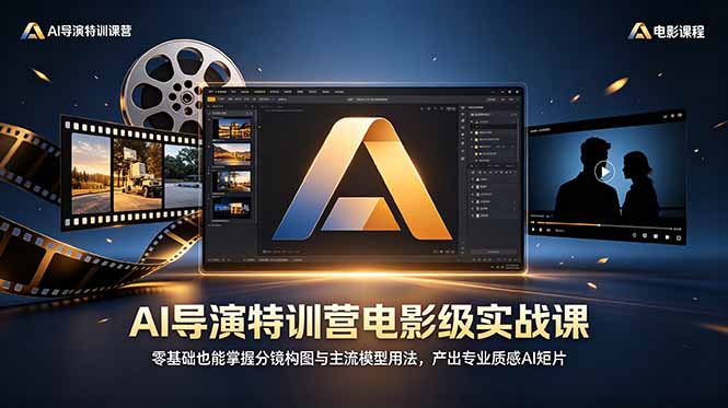 AI导演特训营电影级实战课，零基础也能掌握分镜构图与主流模型用法，产出专业质感AI短片-小创项目网