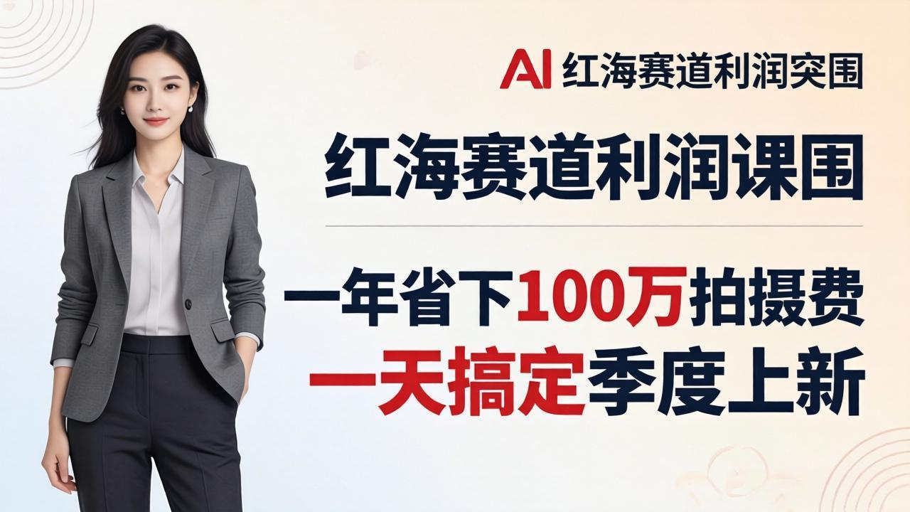 服装老板AI模特图课：一年省下100万拍摄费，一天搞定季度上新，红海赛道利润突围-小创项目网