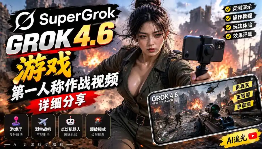 Grok 4.6也能做游戏？第一人称作战视频实测｜玩法详细讲解-小创项目网