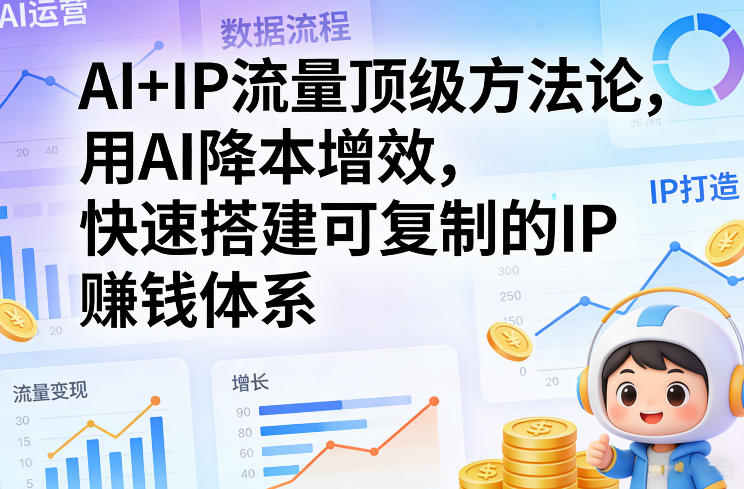 AI+IP流量顶级方法论，用AI降本增效，快速搭建可复制的IP賺钱体系-小创项目网