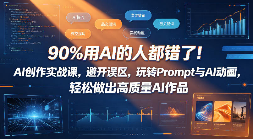 90%用AI的人都错了！AI创作实战课，避开误区，玩转Prompt与AI动画，轻松做出高质量AI作品-小创项目网
