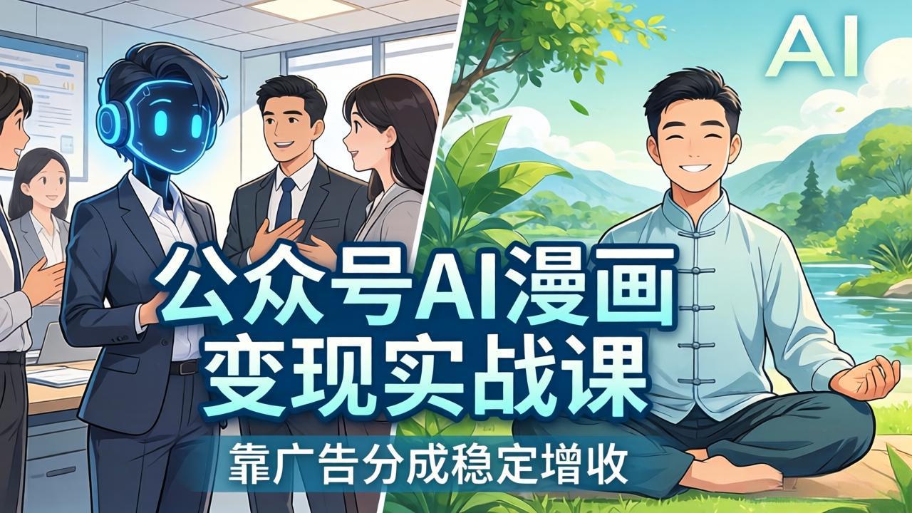 公众号AI漫画变现实战课：星座/职场/养生多赛道+智能体发文，靠广告分成稳定增收-小创项目网