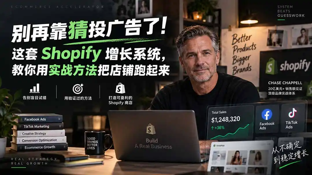 别再靠猜投广告了！这套 Shopify 增长系统，教你用实战方法把店铺跑起来【原创双语字幕】-小创项目网