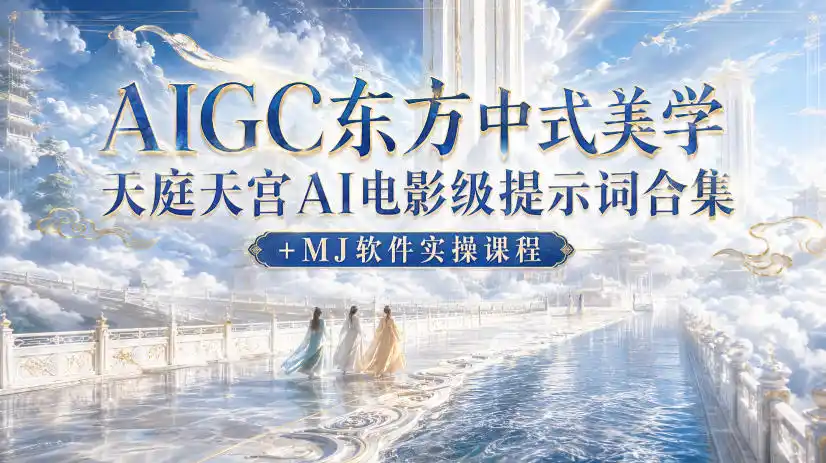 AIGC东方中式美学天庭天宫AI电影级提示词合集+MJ软件实操课程-小创项目网