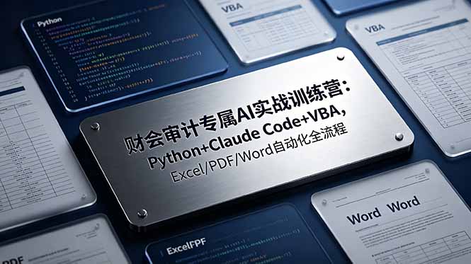 财会审计专属 AI实战训练营：Python+Claude Code+VBA，Excel/PDF/Word自动化全流程-小创项目网