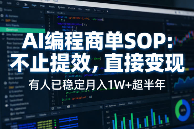 AI编程商单SOP，AI编程不能只给工作提效，还要直接变现，有人已经稳定月入1W+半年了-小创项目网