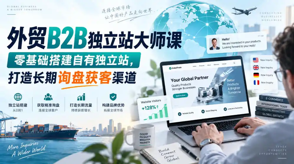 外贸B2B独立站大师课，零基础搭建自有独立站，打造长期询盘获客渠道-小创项目网